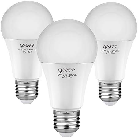 GEZEE 15Watt (100W-120W Equivalent) A21 Dimmable LED Light Bulb,1200 Lumens, Warm White(3000K), E26 Base,UL-Listed(3-Pack)
