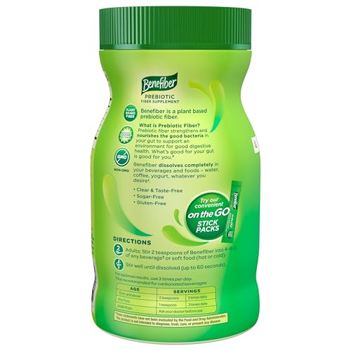 BENEFIBER DAILY PREBIOTIC FIBER SUPPLEMENT POWDER FOR DIGESTIVE HEALTH, UNFLAVORED – 125 SERVINGS (17.6 OUNCES)