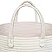 Solaya Tall Pink Cotton Rope Basket Storage 16