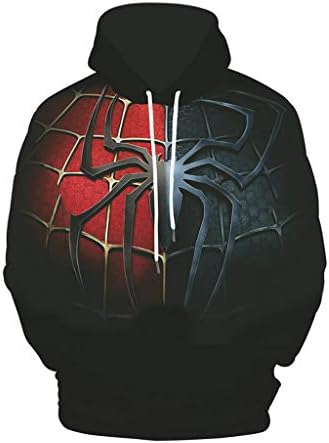 HEJANG Mens Unisex Tops Novelty Fashion 3D Printing Hoodie Hooded Loose Long Sleeve Pullover Sweatshirt