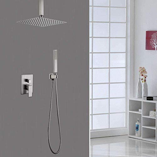 Iriber Ceiling Mount Rain Shower System with Shower Head and Handheld