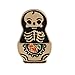 Cartoon Skull Women Brooches Collar Pins Set Enamel Button Black Totem Bound For Jacket Shirt