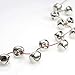 50 Pack 1 Inch Jingle Bells Christmas Silver Jingle Bells For Craft Festival Decoration With 30 Meter Red Cord and 12 Bowknots