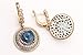 Turkish Handmade Jewelry Round Shape London Blue and Round Cut Topaz 925 Sterling Silver Dangle/Drop Earrings