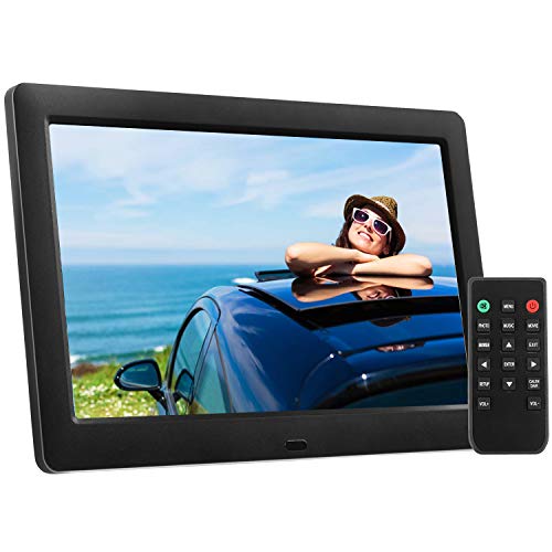 8 Inch Digital Photo Frame Display Photos with Background Music 1280P High Resolution, Digital Picture Frame with HD IPS 180 Degree 16:9 Wide Viewing Angle with Remote Control, Support USB SD