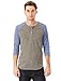 Alternative Men's Raglan 3/4 Sleeve Henley Shirt, Eco Grey/Eco Pacific Blue, M