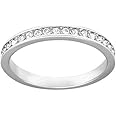Swarovski Crystal Authentic Rare White Rhodium Plated Ring, Size 8 - Hypoallergenic Fancy Jewelry Collection For Women