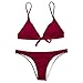 Stripsky Padded Bikini Swimsuit for Women(WineRed-L)
