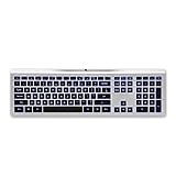 Hi-azul Wired Keyboard with 7 Colors Backlight Ergonomics Ultra Slim Keyboard with Chocolate Scissor-feet Key Caps for Desktop Computer and PC (for Windows)