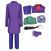 Kuberas Clown Costume for Kids Boys Killer Cosplay Costume Coat Shirt Accessories Suit Halloween Outfit for Child 4-14 Years