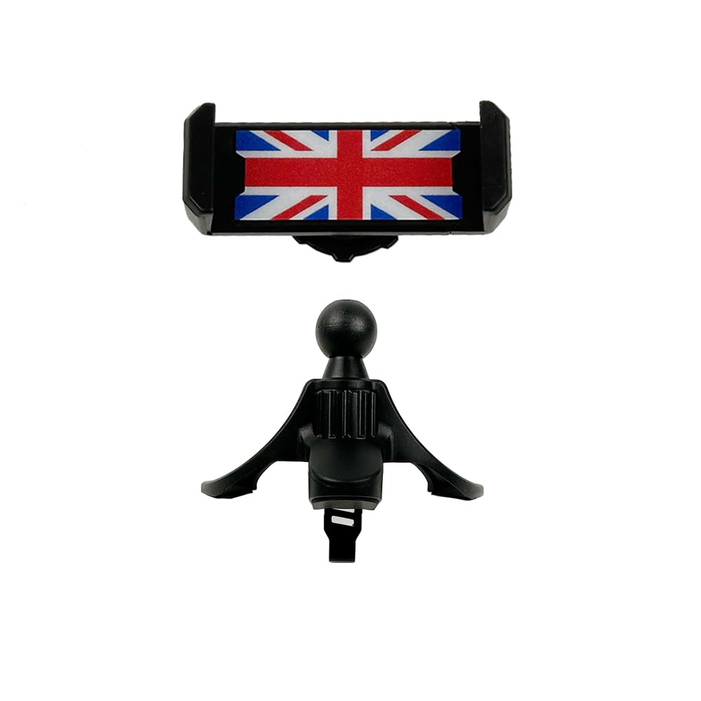 YSWOMOSKD Car Phone Holder Mount, Union Jack Phone Mount for Car Circular Air Vent for Mini Cooper R-Series Hands-Free Cradle for Smartphone, iPhone (Union Jack-For R55/R56/R57/R58/R59/R60/R61)