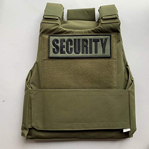 Embroidery Large Green Fabric Cloth Security Patch 8.5x3 inches for Uniforms Vest and Tactical Clothing by uuKen Tactical Gear (Black and Green, Large 8.5"x3")