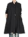 Mordenmiss Women's Cotton Linen Full Front Buttons Jacket Outfit with Pockets Style 1 L Black