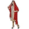 DUPATTA BAZAAR Damen Chiffon Schal - Bestickter Dupatta Mit Goldkante