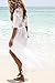 Jeasona Women's Chiffon Lace Kimono Maxi Bikini Swimsuit Bathing Suit Cover Up (White)