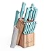 The Pioneer Woman Cowboy Rustic Cutlery Set, 14-Piece Cutlery Knife Block Set (Turquoise)