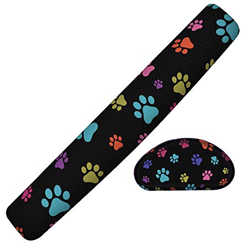 WIRESTER Keyboard Wrist Rest Pad with Mouse Wrist Rest for Home and Office - Multicolor Paws Dog - Thumbnail 4