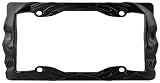 Custom Accessories Matte Black Custom 92877 Flaming Skull License Plate Frame