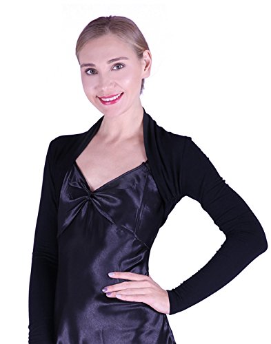 HDE Women's Bolero Long Sleeve Cardigan Shrug (Black, X-Large)