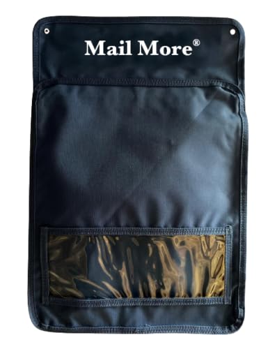 Front Door Letter Catcher No Drill Mail Holder Fabric Pocket Letterbox Organizer Decorative Post Cage Draft Stopper Pet Safe Kids Safe Dog Proof Mail Storage for Home Office(BLACK)