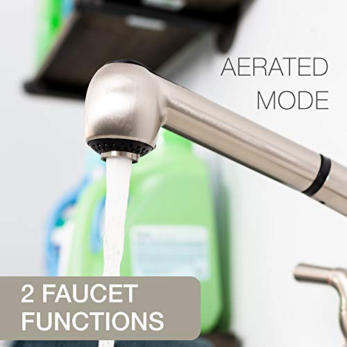 Universal Laundry Tub Faucet by VETTA, Double Handle Pull Out Spray