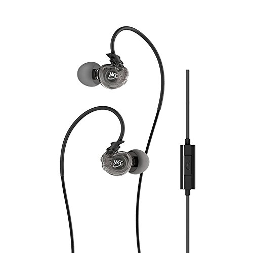 MEE audio Sport-Fi M3P In-Ear Headphones with Memory Wire and Inline Microphone and Remote (Black)