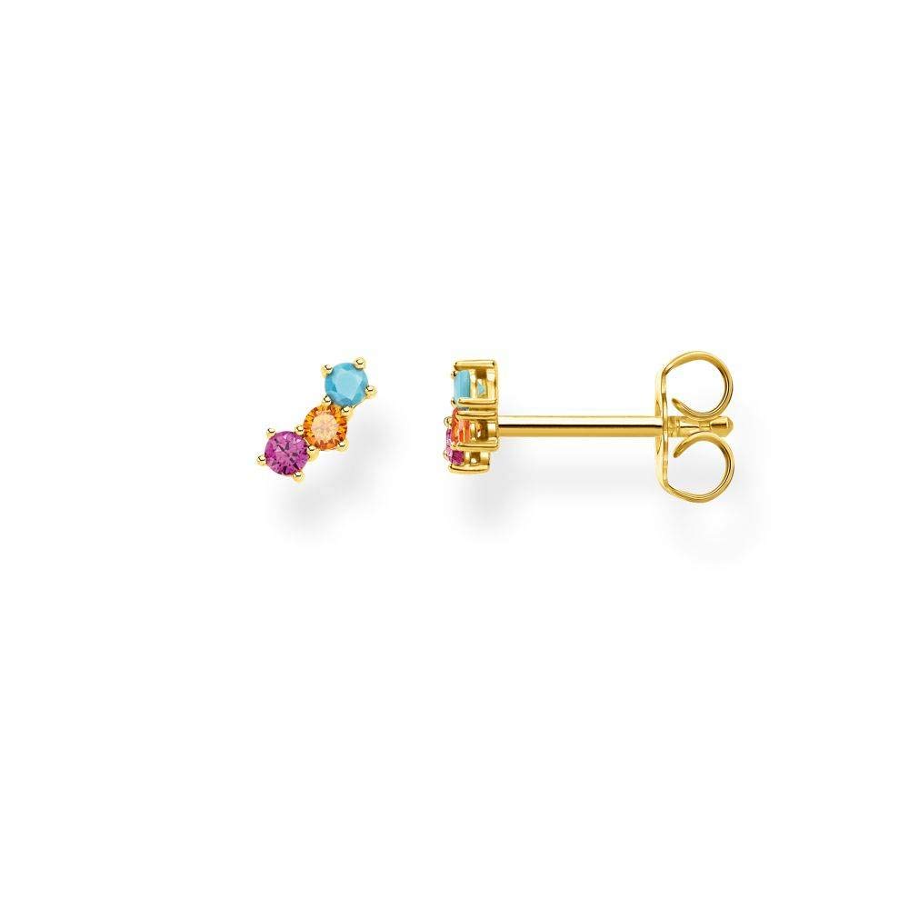 Thomas Sabo single stud earrings colored stones gold plated silver H2132-488-7 โ image 1