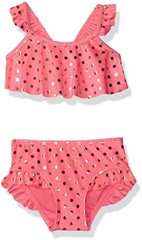 Hulu Star Little Girls' Toddler Milkshake Two Piece Bikini Swimsuit, Pink, 4T/4