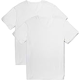 Fishers Finery Men's Classic V-Neck Comfort Soft Keep Tucked Undershirt - Breathable Cotton Modal Blend T-Shirt