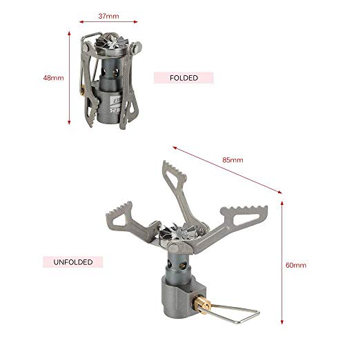 Tentock Mini draagbaar campingkooktoestel, ultralicht, gasfornuis, compact, opvouwbaar, titaniumlegering, gasfornuis… - Image 4
