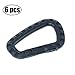 DB.WOR Carabiner Tactical 6pcs Enforcement Polymer Light Weight D-Ring Hanging Hook (Black)