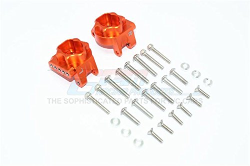 Traxxas TRX-4 Trail Defender Crawler Upgrade Parts Aluminum Rear Gear Box Mounts (Multiple Positioning Holes) - 1Pr Set Orange