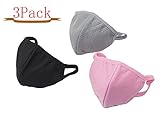 ST park Top Quality Three Ply Activated Carbon Cotton Warm Fashion Health Cycling Anti-dust Cotton Mouth Face Masks Respirators,3Pack.