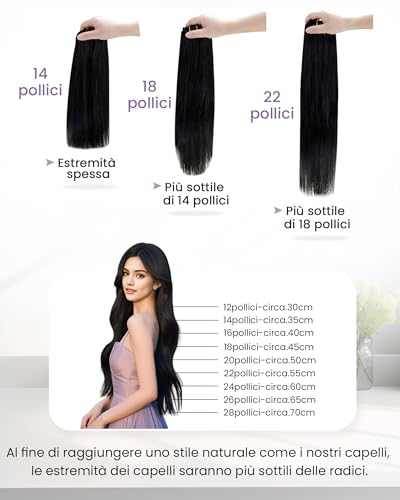 LaaVoo Clip in Human Hair Extensions, Chocolate Brown 80 g, Natural Remy Human Hair, Light and Invisible for Daily Use, 30 cm, 5 Pieces Colour 4