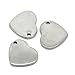 Valyria 50pcs Handle Polished Silver Tone Stainless Steel Blank Stamping Tags Heart Charm Pendant 11mm x 10mm(3/8