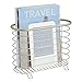 mDesign Steel Magazine Holder Storage Organizer Bin - for Bathroom, Living Room, Home Office Organization - Holds Papers, Books, Files, Folders - Omni Collection - Satin