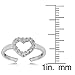 Hoops & Loops Sterling Silver Cubic Zirconia Heart Toe Ring