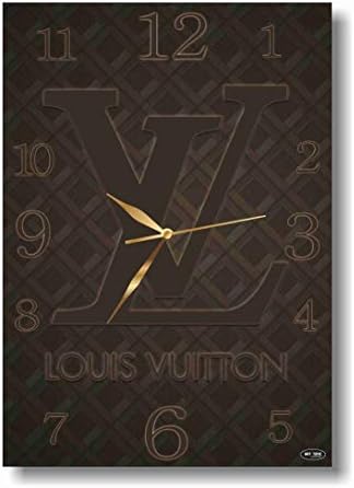 ART TIME PRODUCTION Louis Vuitton 16’’ x 11’’ Handmade Wall Clock - Get Unique décor for Home or Office – Best Gift Ideas for Kids, Friends, Parents and Your Soul Mates.