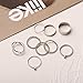 FINETOO 9 PCS Simple Stainless Steel Knuckle Midi Ring Set Crystal for Women/Girl Silver CZ Finger Stackable Rings Set Jewelry Friendship