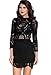 ZKESS Women's Long Sleeve Lace High Neck Party Club Mini Dress One Size Black