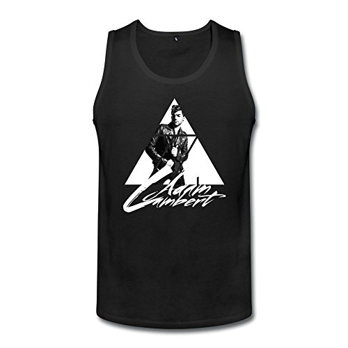 DeMai Mens 100% Cotton Adam Lambert Tank Top Tshirts XL Black