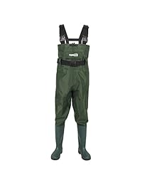 TideWe   Pala para el pecho, nailon de 2 capas, PVC impermeable, pesca y caza para hombres y mujeres (verde y marrón)