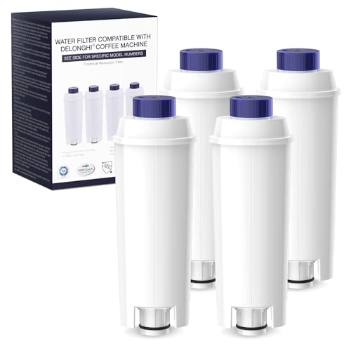 iRhodesy Water Filter Compatible with Delonghi DLSC002, Descaling Water Filter Compatible with DeLonghi Magnifica s Dinamica, ECAM, ETAM, ESAM, BCO, EC Series (Pack of 4)