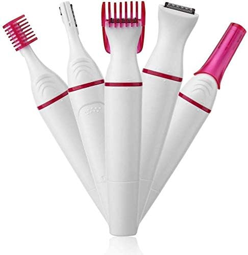 ZEBEX Upper Lip, Chin, Eyebrow Face Hair Remover Painless Trimmer Machine for Women (White)