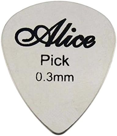 Diyiming 5Pcs Metal Guitar Pick 0.3mm Thin for Both Starters and Professionals Bass Ukelele Guitar Picks