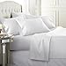 Danjor Linens Bed Sheet Set Full Size for Teens, Hotel Premium Sheets with 4 Pillowcases, Lightweight Brushed Microfiber Deep Pockets, Breathable Cooling 6 Piece Bedding Sets, White