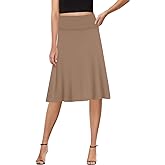 Sweet Hearts A-Line Midi Skirts for Women- High Waist Knee Length Casual Flared Flowy Skirt Made in USA