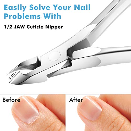 Cuticle Trimmer Cuticle Clippers - INFELING Cuticle Cutter Professional Stainless Steel Cuticle Remover Cuticle Nipper Scissor Super Sharp Pedicure Manicure Tools for Fingernails and Toenails - Thumbnail 4