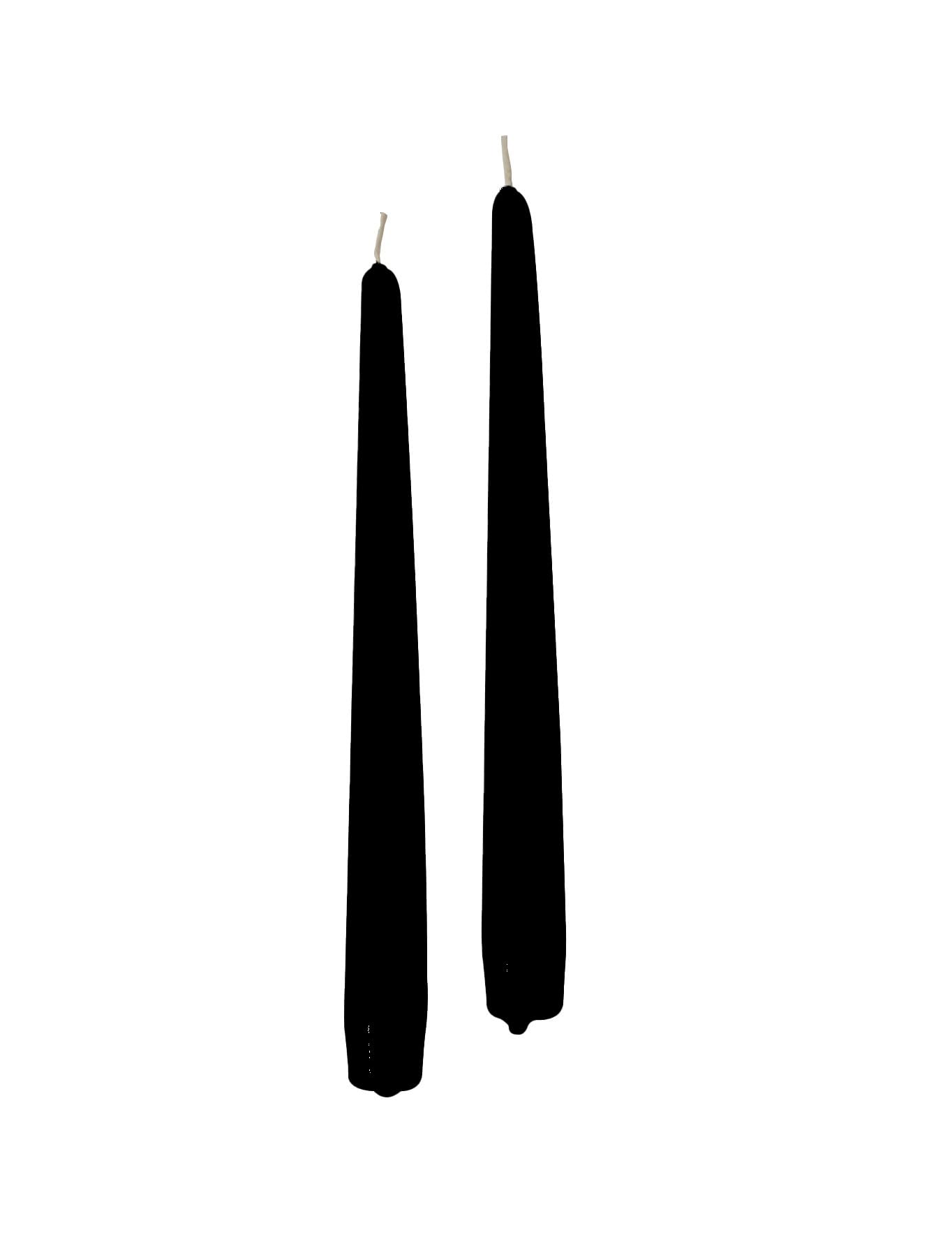 Cereria di Giorgio 10 x Taper Diameter 2.2 cm Height 25 cm – Decorative Candles for The Home – Black – Burning Time 7 Hours – Odourless – Natural Vegan Wax – Palm Oil Free – Made in Italy, 2.2 x 25 cm