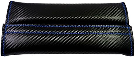 European Luxury Seat Belt Cover Carbon Fiber Style Shoulder Pad Cushion Safe Protector Blue Navy Liner